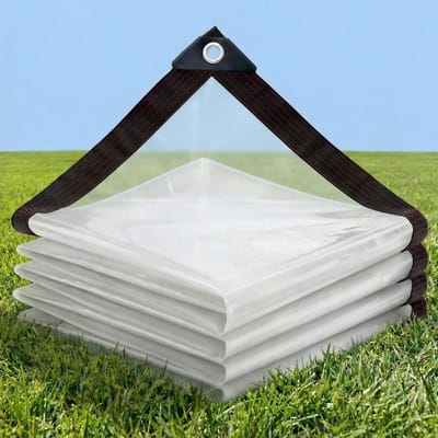 Transparant Zeil Waterdicht - Afdekzeil UV-bestendig - Tuin en Huis Beschermen - Zware Kwaliteit 160g/m² - 3.5x4m - Transparant