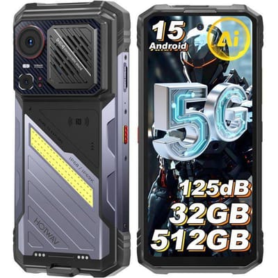 Onbreekbare Smartphone 5G HOTWAV Hyper 8 Ultra 32GB+512GB 6.78  12000mAh 108MP Draagbare Telefoon Android 15 Dual SIM/NFC Zwart zwart