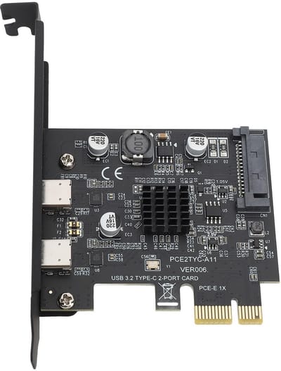 Store_9 - USB 3.2 PCI Express-uitbreidingskaart - 10 Gbps snelheid - 2 USB C-poorten - Ideaal voor gaming en dataoverdracht - Geschikt voor PC - To...