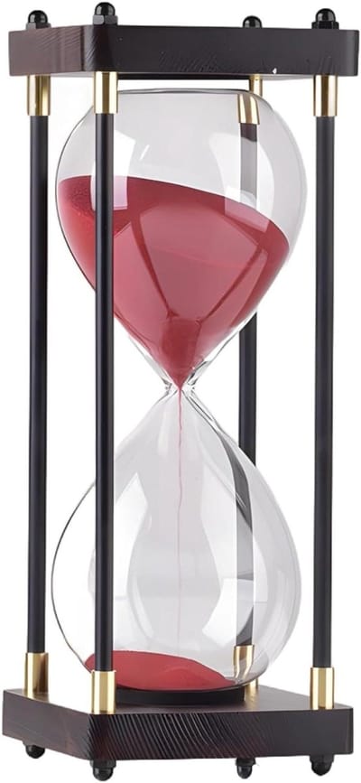 Zandloper Timer - Zandklok - Taken Plannen - 60 Minuten Precisie - 28 cm Hoog - Rood Zand