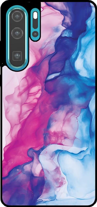 Smartphonica Telefoonhoesje Geschikt voor Huawei P30 Pro met Roze Blauw Marmer Opdruk - TPU Backcover Case Rose Blue Marble Design geschikt voor Huawei P30 Pro