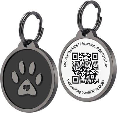 Duurzame 2D QR Code Huisdier ID Tag - Honden- en Kattenlabels met Online Profiel en Directe E-mail Meldingen