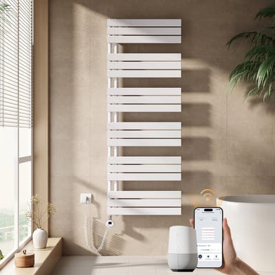 EMKE Elektrische Handdoekradiator - Slimme Bediening - APP Week Timer - 160x60cm - 1000W - Glans Wit