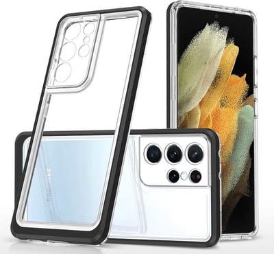 Hoesje Geschikt Voor Samsung Galaxy S20 Ultra hoesje transparant cover met bumper Zwart - Ultra Hybrid hoesje Hoesje Geschikt Voor Samsung Galaxy S20 Ultra case
