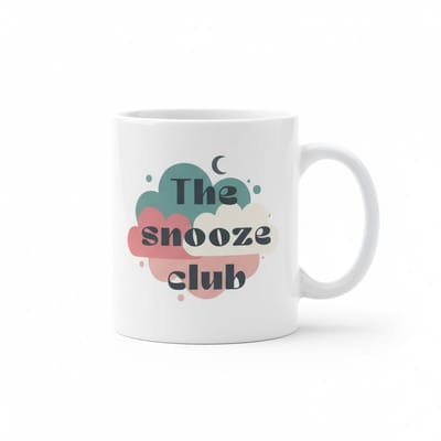 Grappige Tekst Koffiemok – “The Snooze Club” – Schattig Ochtenddesign – 330 ml Keramische Mok