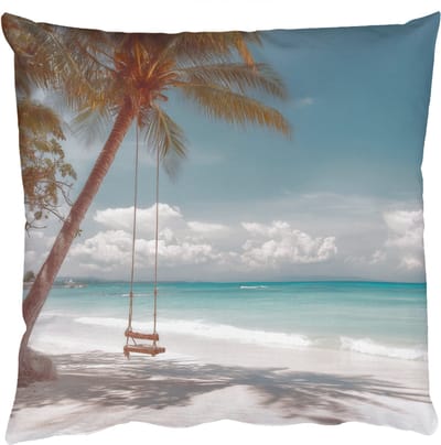 Sierkussens - Kussentjes Woonkamer - 50x50 cm - Palmboom - Schommel - Strand - Lucht