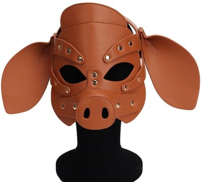 Nooitmeersaai - Varkensmasker - PU leer - Bruin - One-size