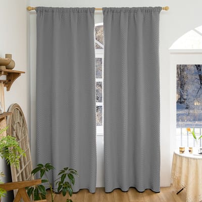 Mupoo Thermisch Gordijn – Dubbellaags Dik Isolerend Verduisterend Gordijn – Geluidsisolerend, Kou- en Hittewerend – Lichtgrijs, 140×175cm – voor Slaapkamers en Woonkamers