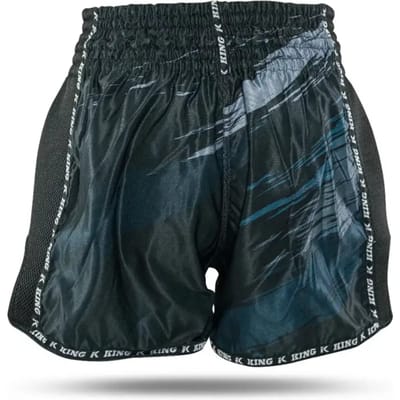 King Pro Boxing Storm 1 Muay Thai Shorts - zwart/donkerblauw L