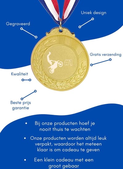 Akyol - mountainbike medaille goudkleuring - Mountainbiken - familie vrienden - cadeau