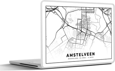Laptop sticker - 12.3 inch - Kaart - Nederland - Amstelveen - 30x22cm - Laptopstickers - Laptop skin - Cover