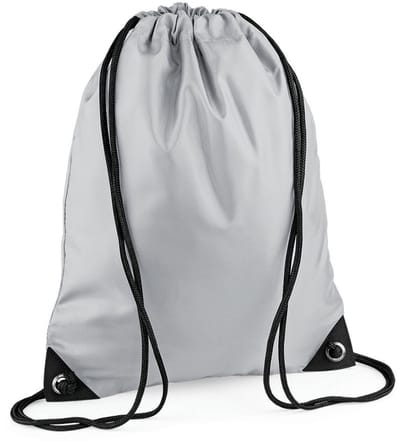 2x stuks nylon sport/zwemmen gymtas/ gymtasje met rijgkoord 45 x 34 cm - Lichtgrijs - Kinder tasjes