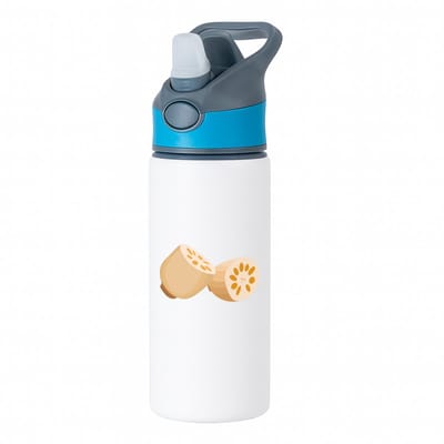 Hacebo® - Bananen waterfles met rietje blauw - Fruitschaal - Fruit liefhebbers - Banaan - vrucht - gezond eten - water fles - 650ML