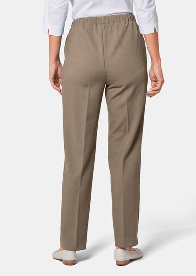 Comfortabele ribbroek CARLA - taupe - Gr. 46 van Goldner Fashion