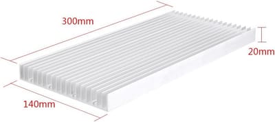 Aluminium Koellichaam voor Hoge Vermogen LED Verlichting 300 x 140 x 20 mm