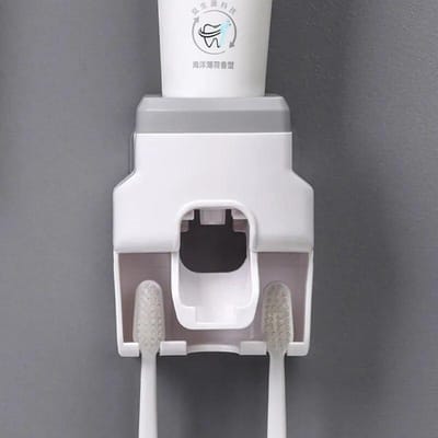 Multifunctionele tandpastadispenser Wandmontagestandaard Badkameraccessoireset Rollende automatische knijper Familie hygiënisch