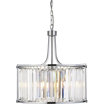 Searchlight Victoria hanglamp, chroomkleurig, kristalglas, 50 cm, E27