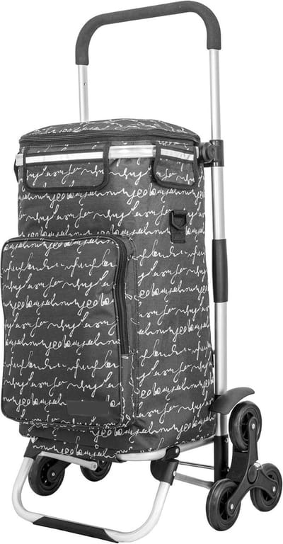 Famanu - Opvouwbare 6-Wiel Boodschappenwagen – Met Koelgedeelte – Inhoud 44 Liter – Grijs
