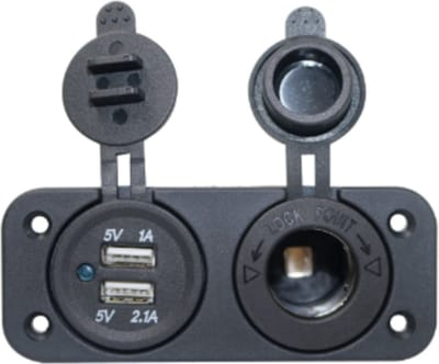 Dubbele USB + 12V paneel