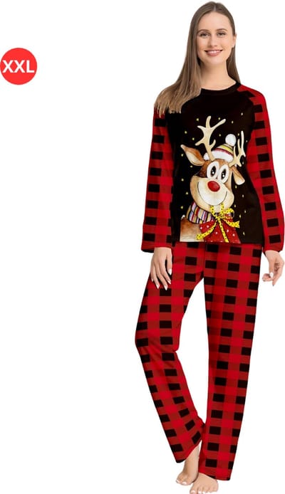 Nivard Kerstpyjama Dames Set - Christmas - Kerst Pyjama - Vrouwen - Volwassenen - Broek & Shirt - Maat XXL