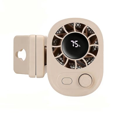 Draagbare clipventilator, 1400mAh USB oplaadbare miniventilator, 360 graden draaibare persoonlijke ventilator, 100 instelbare windsnelheden, Geschikt voor diverse situaties zoals onder een paraplu (Abrikoos)