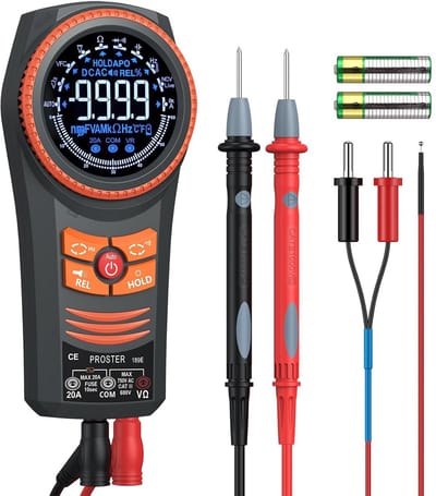 Multimeter TRMS 6000 - Automatische Range, DC/AC-spanning, Stroom, Temperatuur, Weerstand en Meer