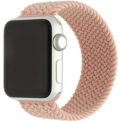 2+1 | Apple Watch Bandje Onyx - Gevlochten - Solo - Nylon - Pink Sand