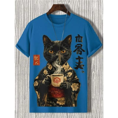 Grappige Dieren 3D Geprinte T-shirts voor Mannen Korte Mouw T-shirts Tops Ronde Hals Shirts Zomer Casual Herenkleding Kleding 6XL black