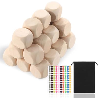 Dailygoods- Houten Dobbelstenen 50 Stuks - 20 mm Blanco Dobbelstenen - Houten Kubussen - Doe-het-zelf Kunst - Creatieve Set - Hoogwaardige Materialen