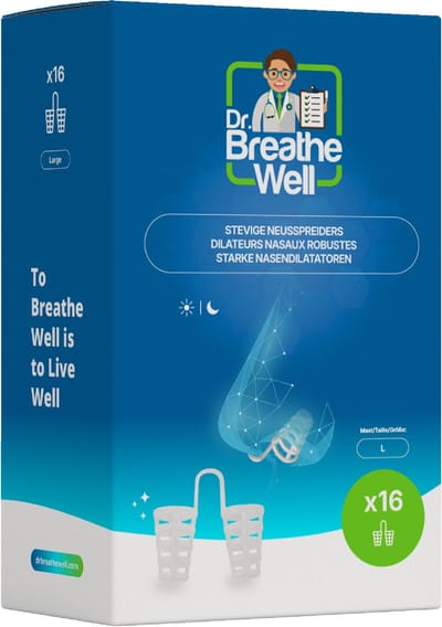 Dr. Breathe Well ™ - 16 Stevige Anti Snurk Neusspreider Buisjes - Maat L - Simply the right choice!