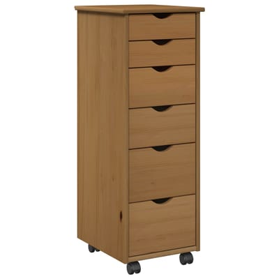 vidaXL - Rollende - kast - 34 - x - 39 - x - 93,5 - cm - Massief - vurenhout - Honing - bruin