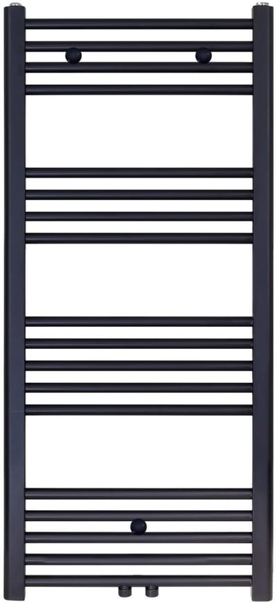 BELRAD Badkamer Radiator 1200x500mm Zwart Mat Geborsteld – Middenaansluiting – 537W