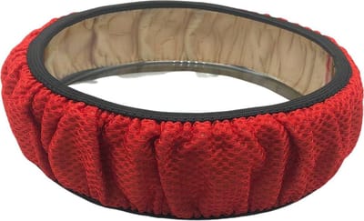 Universele Auto Stuur cover stof - Stoffen Stuurhoes - Ademende Stof - Betere grip - Voor sturen 36-39 cm. - Rood