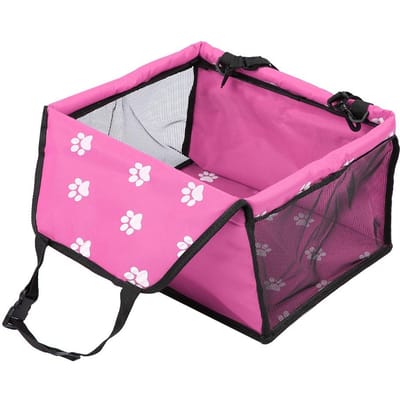 Housse de siège pliable pour animal de compagnie chien de voiture Tissu Oxford Panier de transport pour animaux de compagnie Rose pink