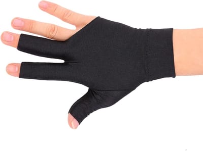 Drievingerige snookergloves voor volwassenen, open spandex handschoen voor links, ideaal voor biljart en poolspelen