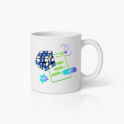 Innovatieve Puzzel en Idee Mok – Creatief Denken en Probleemoplossend Koffiebeker 330ml