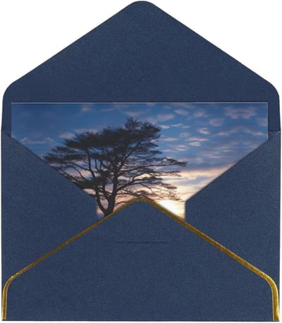 Wenskaarten Set - Kaarten Met Enveloppen - Elke Gelegenheid - Parelmoer Papier - 18 cm - Blauw