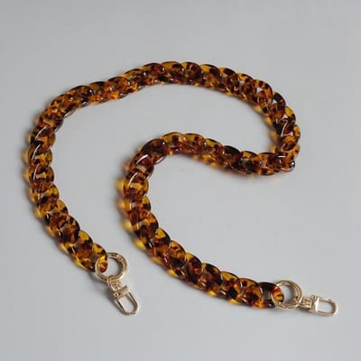 Handtas met Ketting voor Dames, Acryl Luipaardpatroon, Brede Schouderband, Vervangende Strap, 80 cm Lengte, Modieuze Accessoire voor Elke Gelegenheid