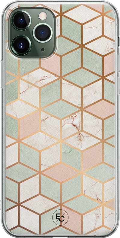Hoesje geschikt voor iPhone 11 Pro Max - Pastel Kubus - Soft Case - TPU - Print - Multi - ELLECHIQ