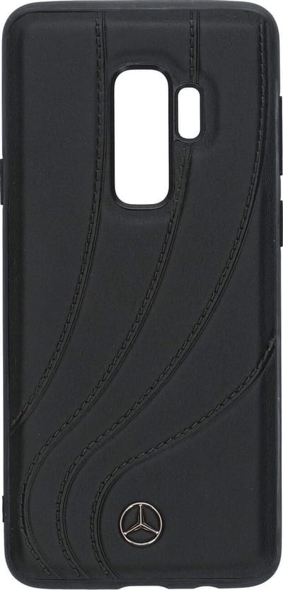 Zwart hoesje van Mercedes-Benz - Backcover - Avantgarde - Leer - Galaxy S9 Plus - Silicone rand