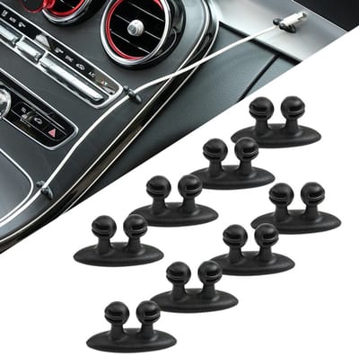 8 x Kabelklem - Kabelklemmen Voor Draden In Uw Auto - Draad Clip - Zelfklevende Kabelhouder- Kabelbinder - Zwart