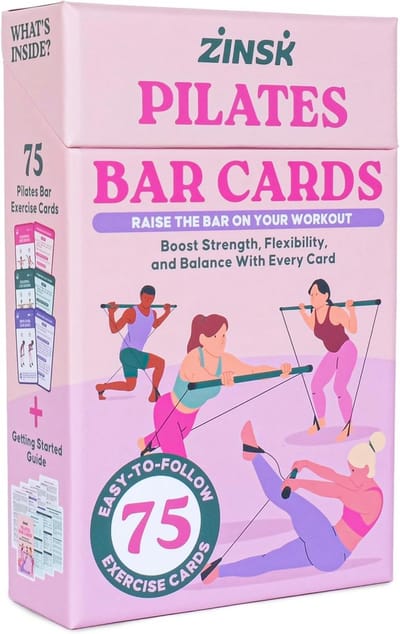 75 Pilates Bar Oefenkaarten voor Full-Body Thuisworkouts