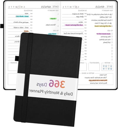 366 Dagen Planner - Agenda 2024-2025 - Productiviteit Verhogend - Altijd Beginnen - A5 - Zwart