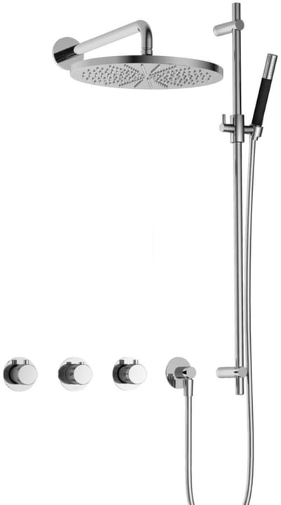 Hotbath Cobber X - CX7067 - Inbouw Regendoucheset - Chroom - 2 Stopkranen - Thermostatisch - Wandarm 40 cm - Hoofddouche 300 mm - Staafhanddouche - Glijstang 900 mm - met M106 - Waterbesparend