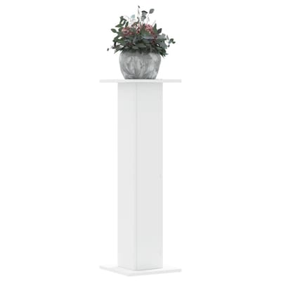 vidaXL - Plantenstandaards - 2 - st - 30x30x95 - cm - bewerkt - hout - wit