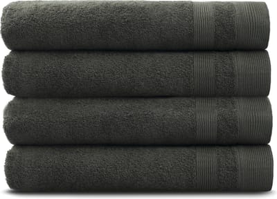 L&G - Badhanddoek - 4 delig - 4 Badhanddoeken 70x140 cm - 100% Katoen - Antraciet Badhanddoeken - Badlaken