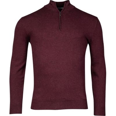 Baileys Trui Pima Cotton Halfzip Single Knit Bordeaux / male