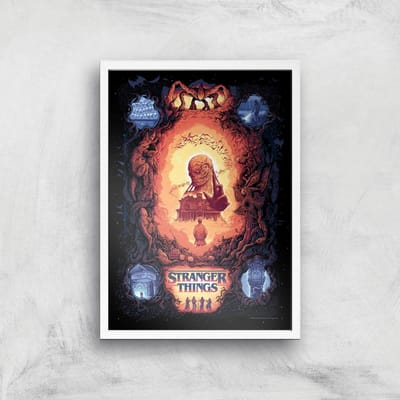 Stranger Things x Alex Hovey Vecna Illustration Giclee Art Print - A4 - White Frame