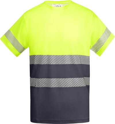 Roly T-Shirt Tauri RY9317 - Lead 23/Fluor Yellow 221 - XL