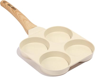 Eierkoekenpan - Omeletpan Pannenkoekenpan - Ontbijt Maken - 4 Gaten Ontwerp - 23 cm - Beige